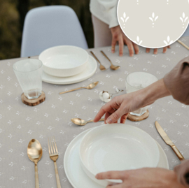 Geplastificeerd katoen - Piedra beige