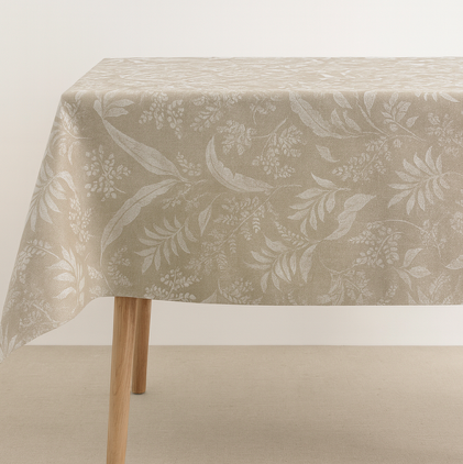 Gecoat tafellinnen/tafelkleed - Nature beige