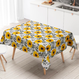 Tafelzeil - Oranje bloemen groot