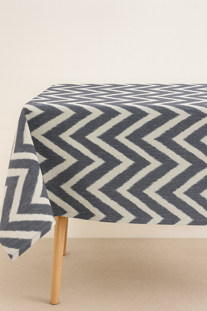 Gecoat tafellinnen/tafelkleed - Stripe blauw