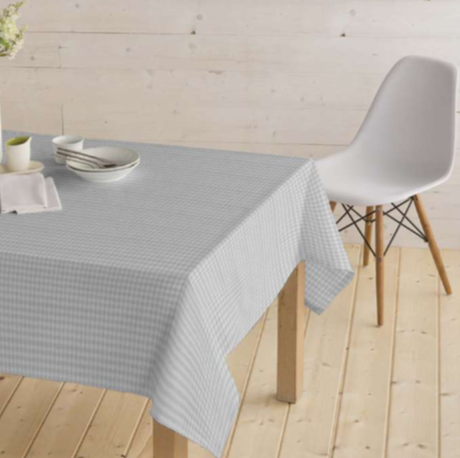 Gecoat tafellinnen/tafelkleed - Ruit licht grijs