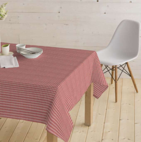 Gecoat tafellinnen/tafelkleed - Ruit rood