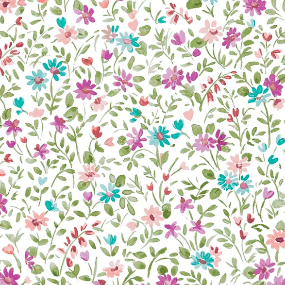 Gecoat tafellinnen/tafelkleed - Lila bloem