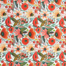 Gecoat tafellinnen/tafelkleed - Klaproos rood