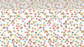 Gecoat tafellinnen/tafelkleed - Dots multi color