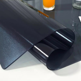 Transparant tafelbeschermer ZWART 2 mm (80.1 t/m 90cm breed)