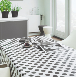 Tafelzeil - Nop groot zwart/wit