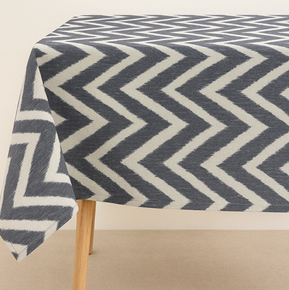 Gecoat tafellinnen/tafelkleed - Stripe blauw