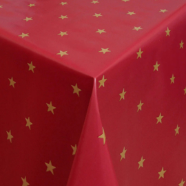 Tafelzeil kerst - Kerst ster rood/goud