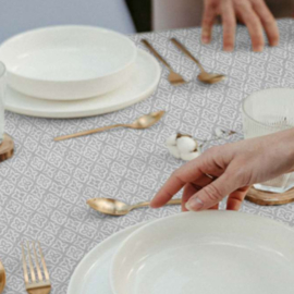 Gecoat tafellinnen/tafelkleed - Aldara grijs