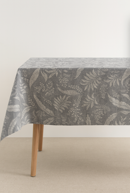 Gecoat tafellinnen/tafelkleed - Nature grijs