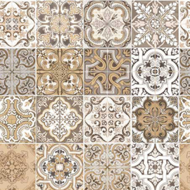 Tafelzeil - Mozaiek print nature brown