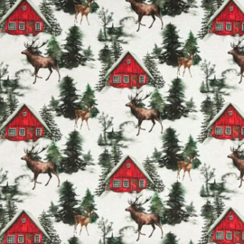 Gecoat tafellinnen/tafelkleed - Christmas reindeer
