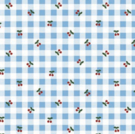 Tafelzeil - Ruit lichtblauw kersen