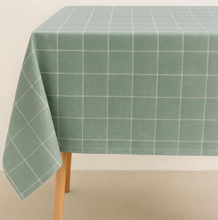 Gecoat tafellinnen/tafelkleed - Lewis groen