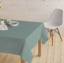 Gecoat tafellinnen/tafelkleed - Rustic effen zeegroen