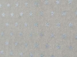 Gecoat tafellinnen/tafelkleed - Jacquard Ensor plata silver star