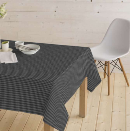 Gecoat tafellinnen/tafelkleed -Ruit zwart/grijs