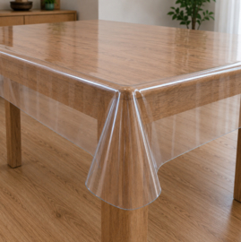 Doorzichtig tafelzeil transparant/glashelder - 0.3 mm (50cm t/m 140cm breed)