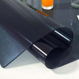 Transparant tafelbeschermer ZWART 2 mm (120.1 t/m 150cm breed)