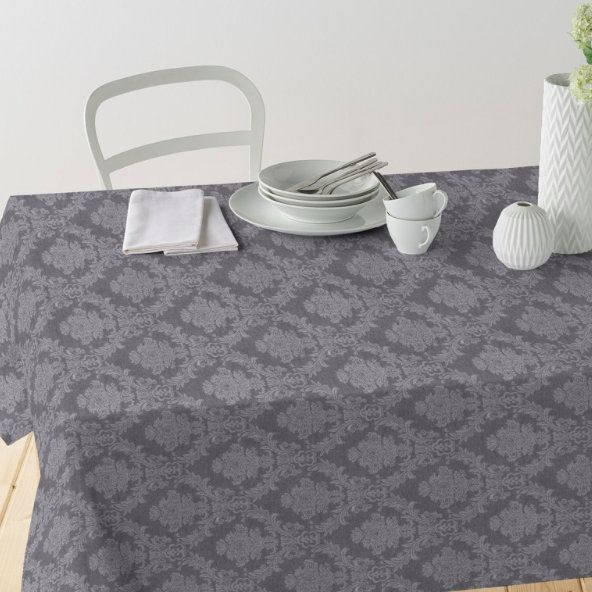 Gecoat tafellinnen/tafelkleed - Elyse classic grijs