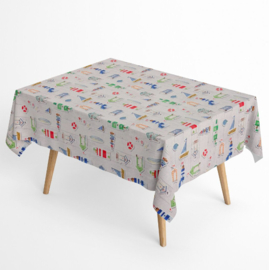 Gecoat tafellinnen/tafelkleed - Zeezicht