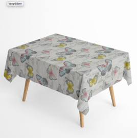 Gecoat tafellinnen/tafelkleed - Colorfull butterfly