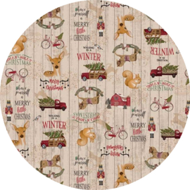 Tafelzeil rond - Holly jolly kerst