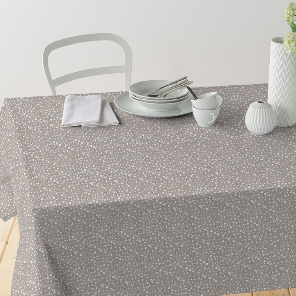 Gecoat tafellinnen/tafelkleed - Celia grijs