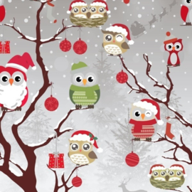 Tafelzeil kerst - Snow owl