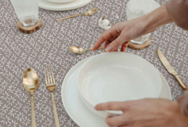 Gecoat tafellinnen/tafelkleed - Lirial vison