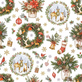 Gecoat tafellinnen/tafelkleed - Feestelijke kerst