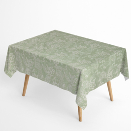 Gecoat tafellinnen/tafelkleed - Flower green