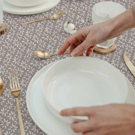 Gecoat tafellinnen/tafelkleed - Lirial vison