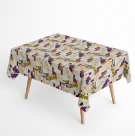 Gecoat tafellinnen/tafelkleed - Lautrec vino/wijn