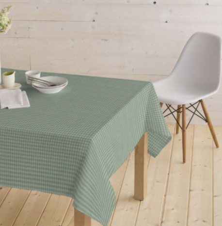 Gecoat tafellinnen/tafelkleed - Ruit groen