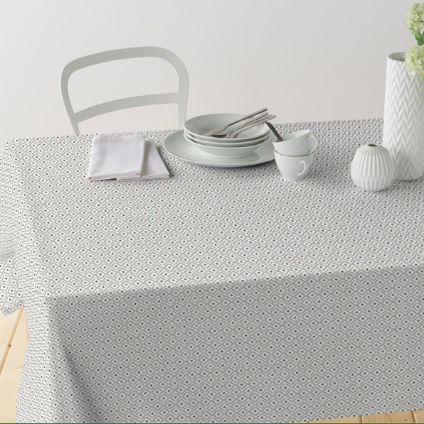 Gecoat tafellinnen/tafelkleed - Evania grijs