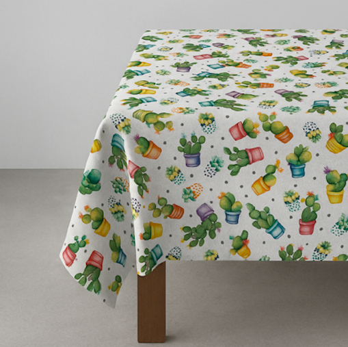 Gecoat tafellinnen/tafelkleed digitaal geprint - Cactus