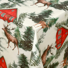 Gecoat tafellinnen/tafelkleed - Christmas reindeer