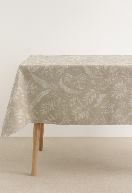Gecoat tafellinnen/tafelkleed - Nature beige