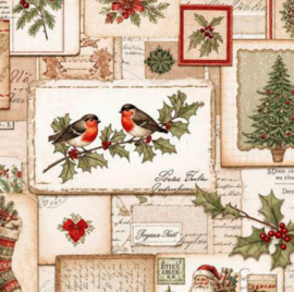 Gecoat tafellinnen/tafelkleed - Nostalgische kerst