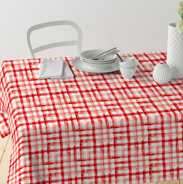 Gecoat tafellinnen/tafelkleed - Veda rood