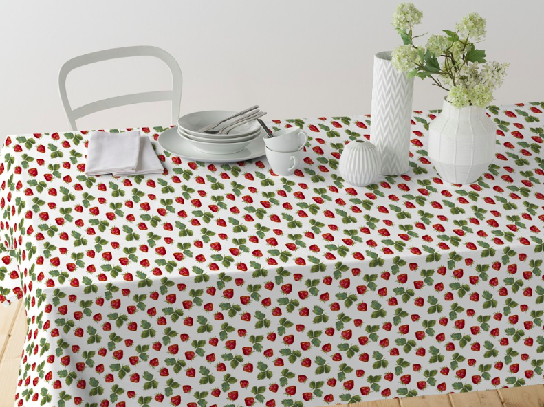 Gecoat tafellinnen/tafelkleed - Aardbei