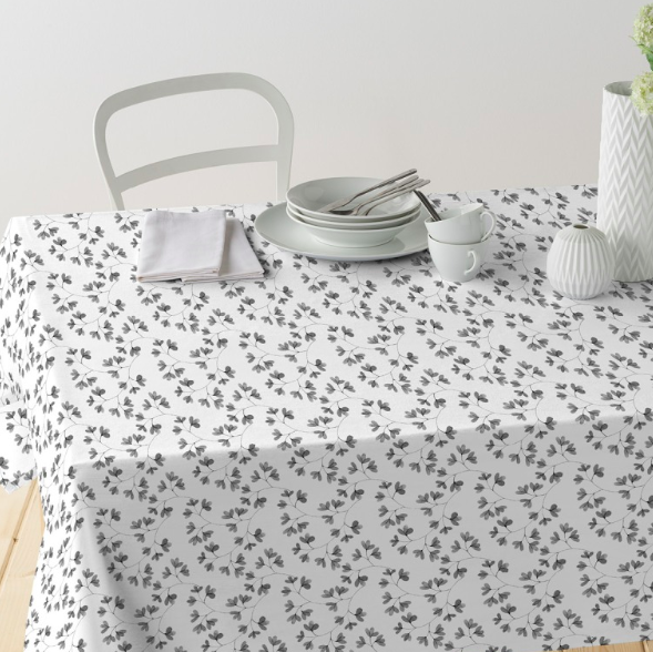 Gecoat tafellinnen/tafelkleed - Abril zwart/wit