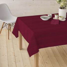 Gecoat tafellinnen/tafelkleed - Effen bordeaux rood