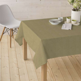 Gecoat tafellinnen/tafelkleed - Effen mosterd kleur