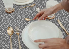 Gecoat tafellinnen/tafelkleed - lirial perla