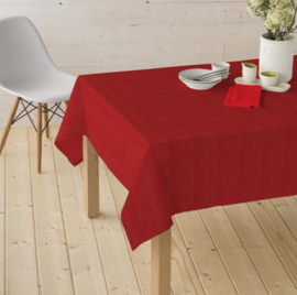 Gecoat tafellinnen/tafelkleed - Effen rood