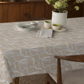 Gecoat tafellinnen/tafelkleed  - Helix beige