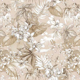 Tafelzeil - Artist flower beige